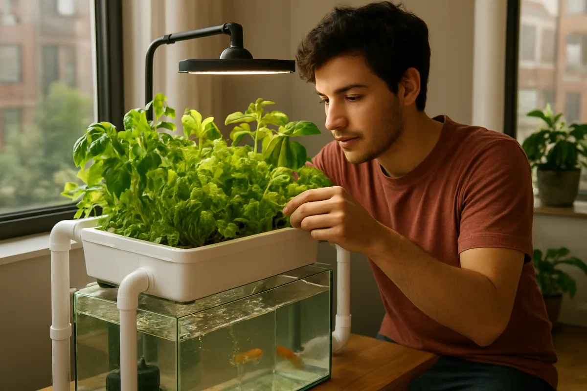 Como fazer um sistema de aquaponia integrado para cultivar alimentos em pouco espaço