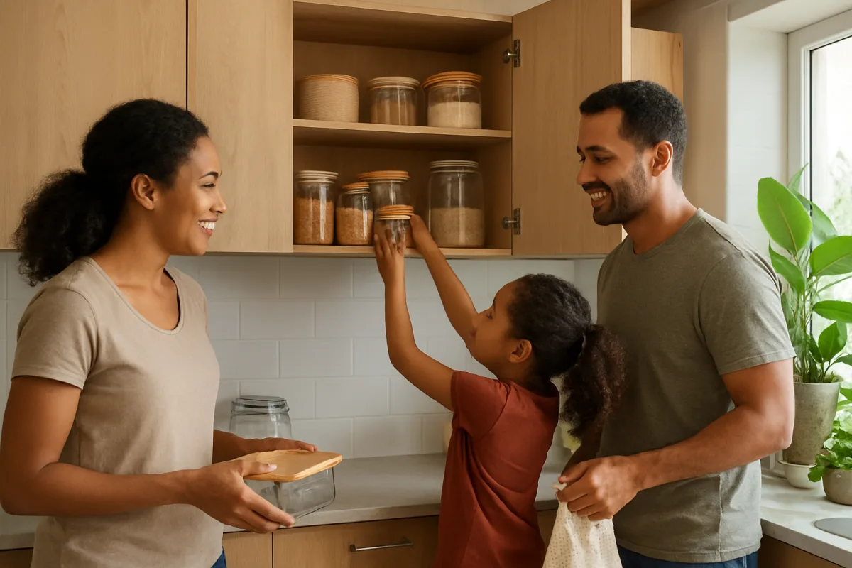 Como organizar armários de cozinha de forma sustentável e otimizar espaços