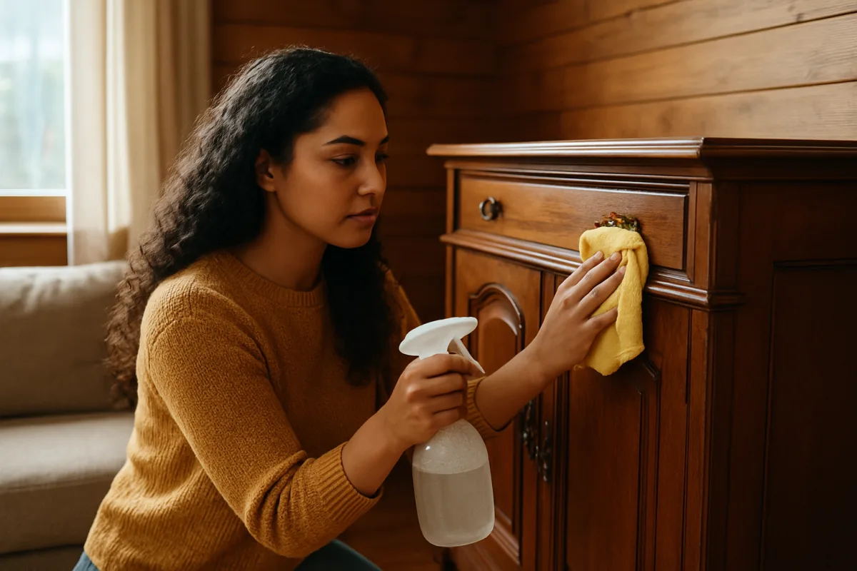 Como remover manchas difíceis de móveis de madeira com produtos caseiros e segurança